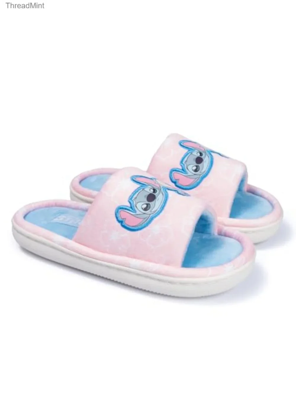 Disney Lilo & Stitch Girls Faux Fur Slipper Slides Youth Sizes