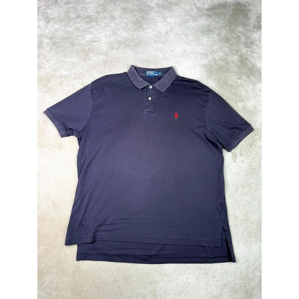 Polo By Ralph Lauren Shirt Mens XL Navy Blue Knit Cotton Pony Golf Performance
