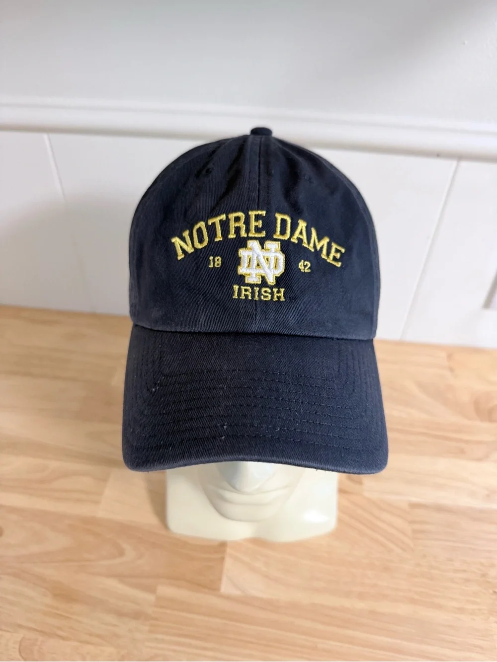 47 Navy Hat Notre Dame 'Irish' Embroidered Logo in Yellow
