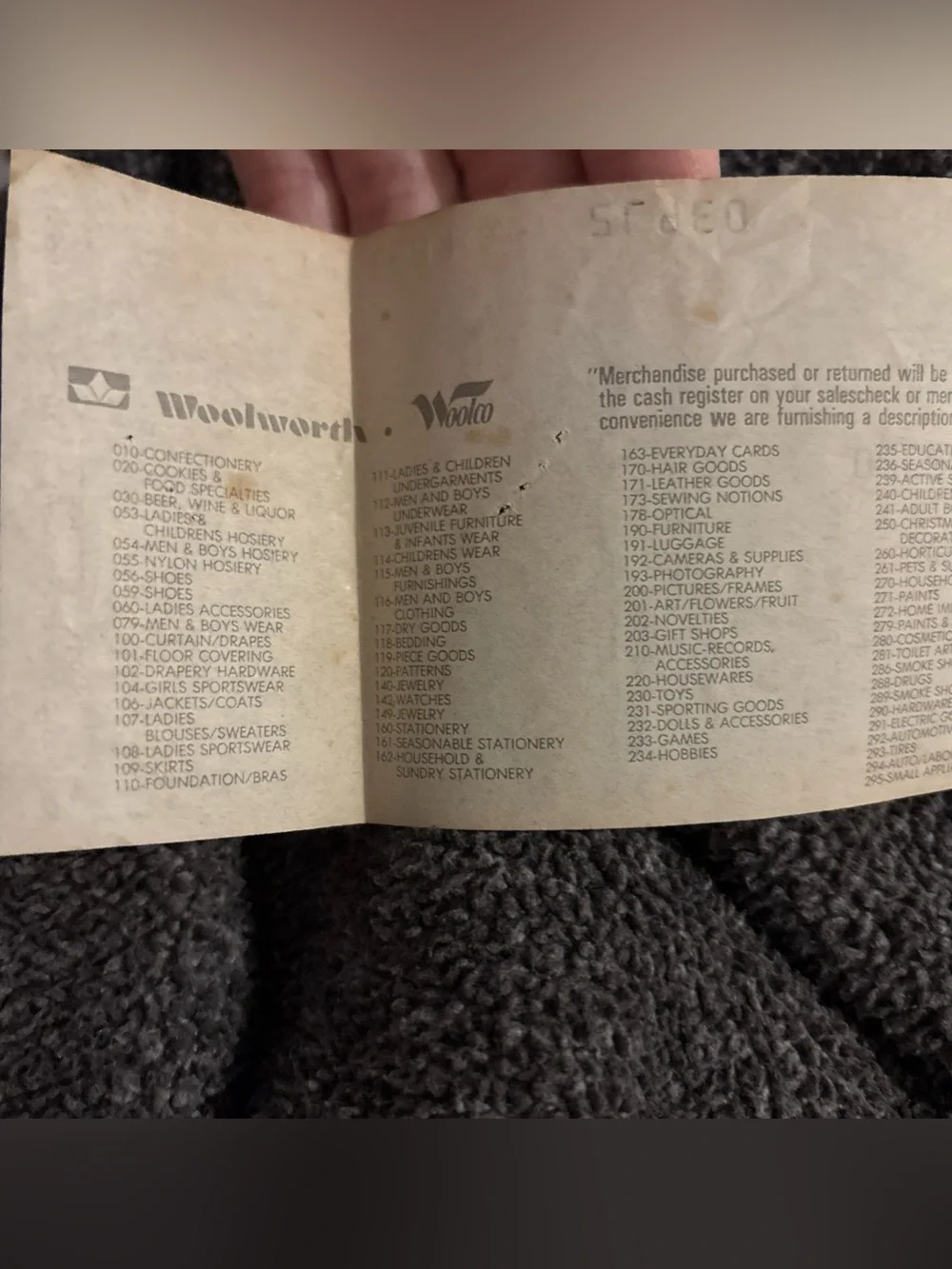 Vintage woolworth receipt