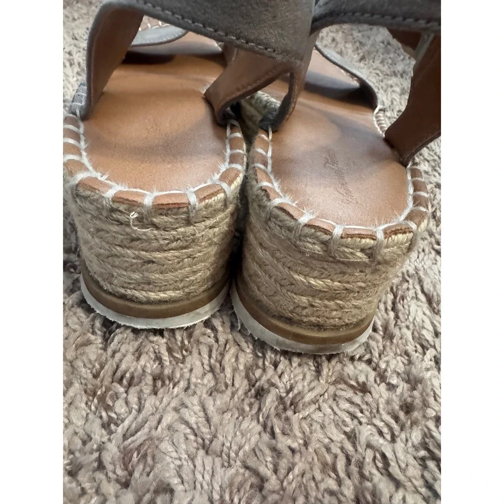 Universal‎ Thread Women's Gray Faux Suede Espadrille Platform Wedge Sandals 7.5