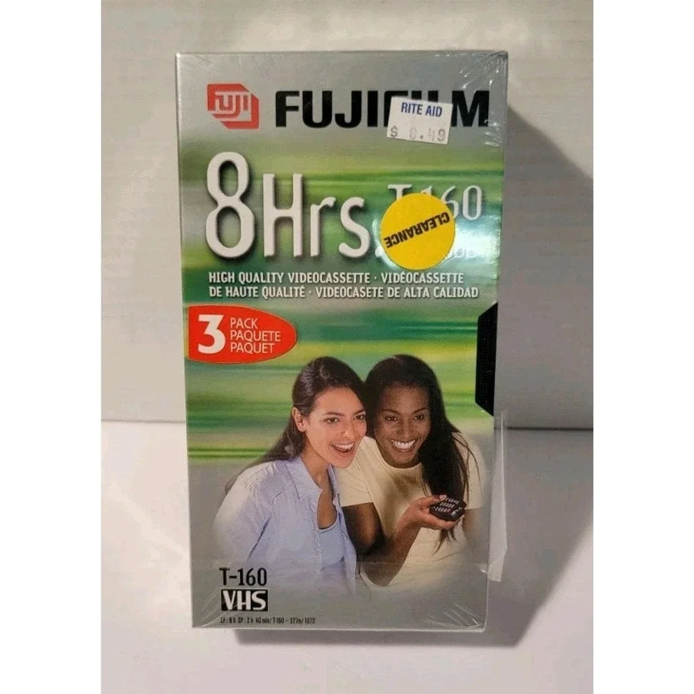 FUJIFILM T-160 EP Mode‎ VHS Tape (2) Pack-8 Hours VHS-NEW / SEALED