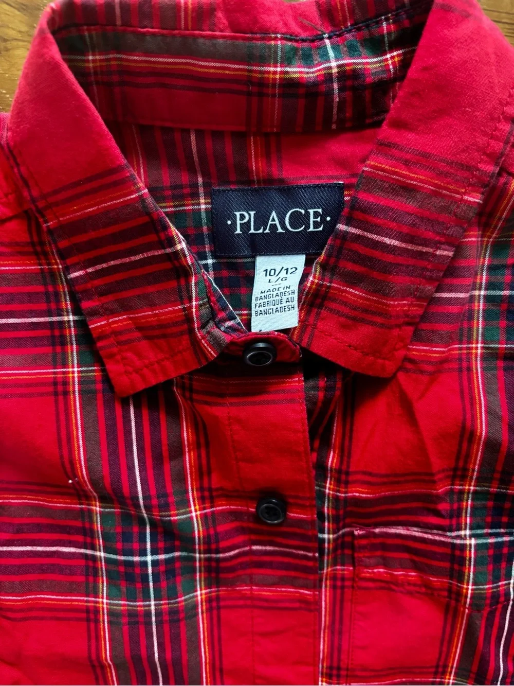 The Childrens Place red plaid