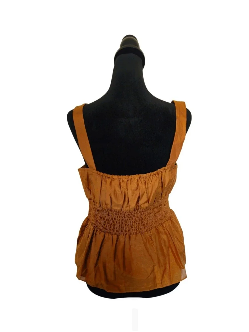 J. Crew Women’s Rust Smocked Silk Blend Waist Tank Top Size M