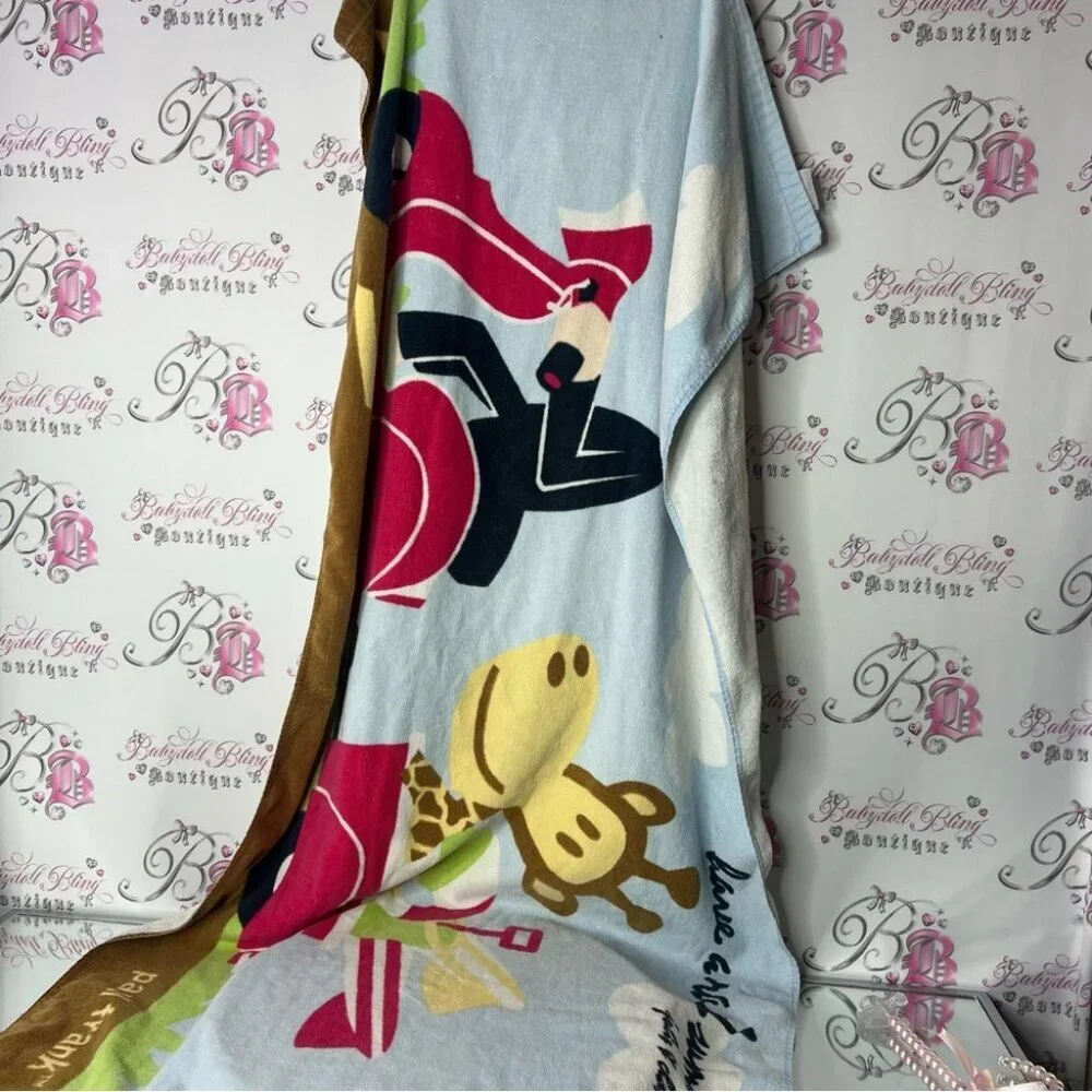 Paul frank towel beach Blue Towel Cartoon Monkey Design rare vintage giraffe
