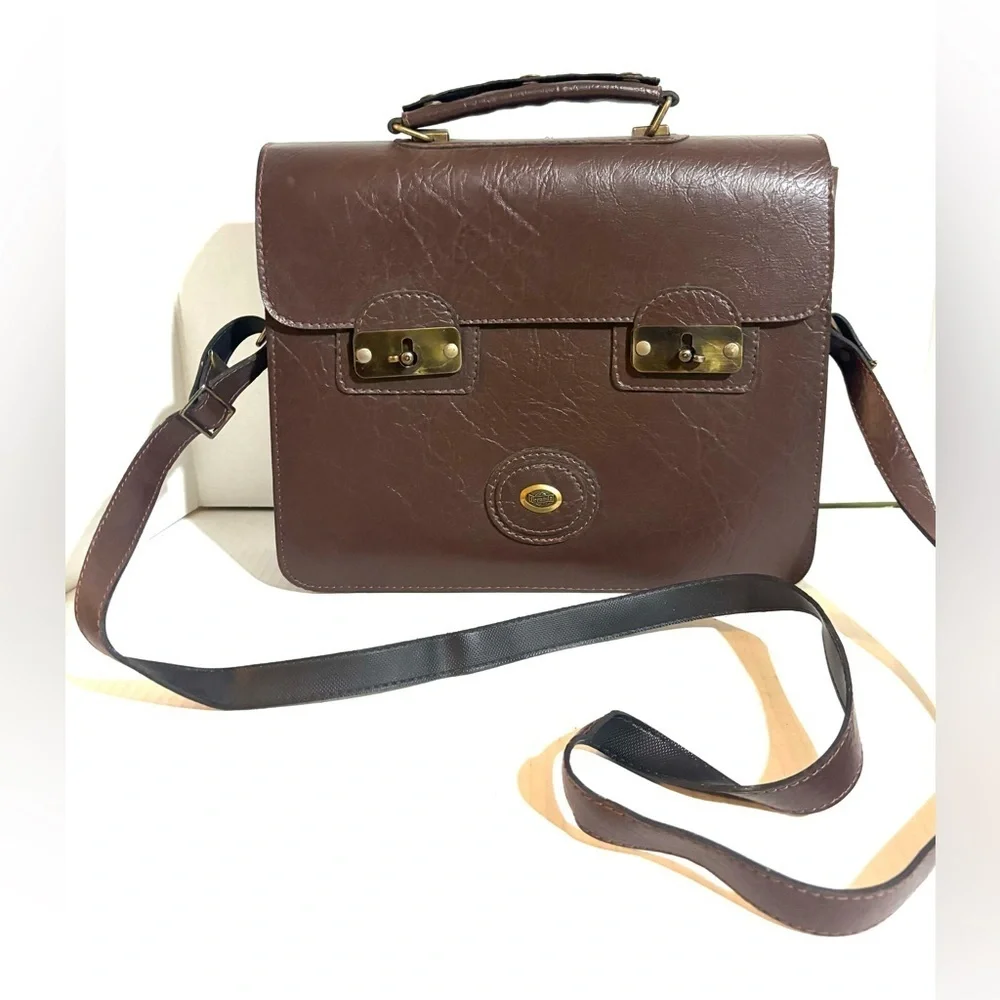 Feranda unisex Classic Brown PVC leather Men's Bag