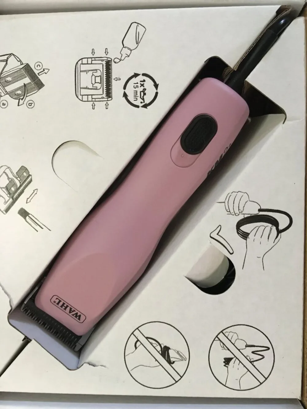EXC Wahl Pro Animal KM2+ Corded Pet Clippers 2 Speed Pink Box #30 Blade