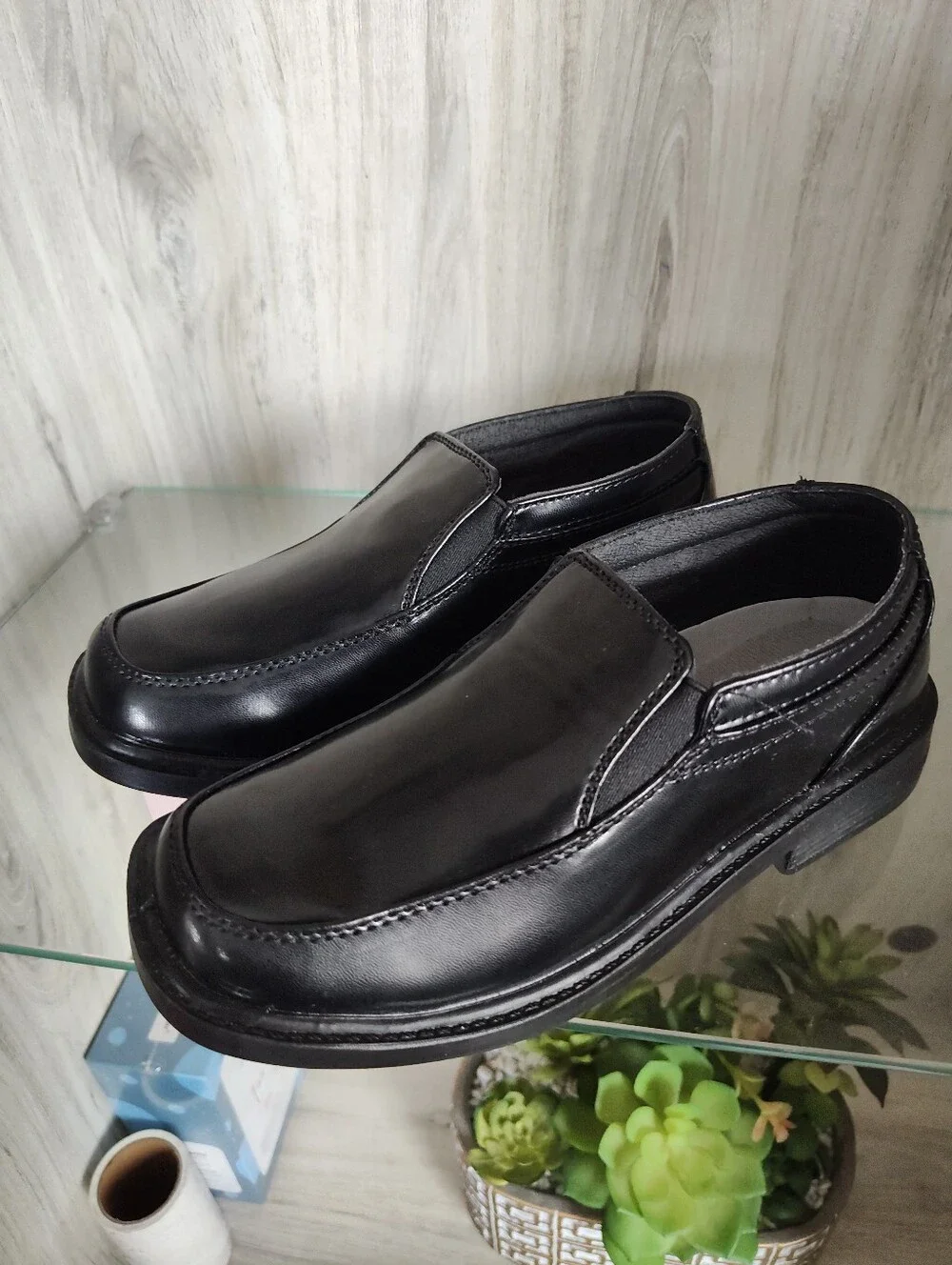 Deer Stags Black Slip-On Kids Dress Loafers SZ 1.5 New In Box