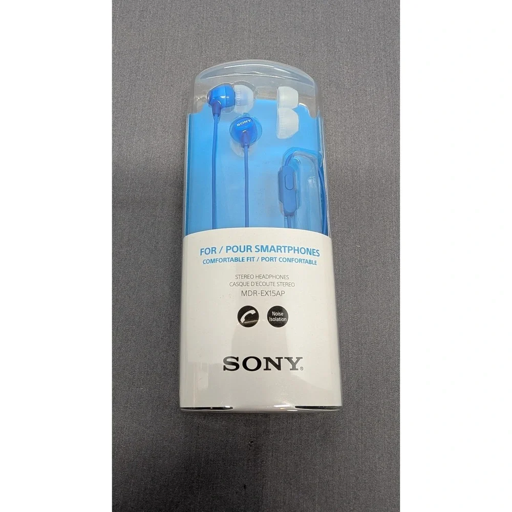 Sony MDR-EX15AP Stereo Headphones Blue In-Ear Wired Smartphone Headset
