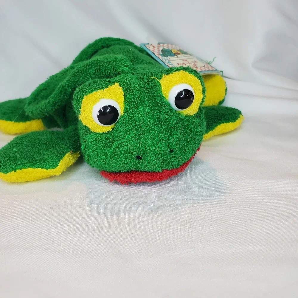 Rub a‎ dub club Stuffed Frog Plush wash cloth bath