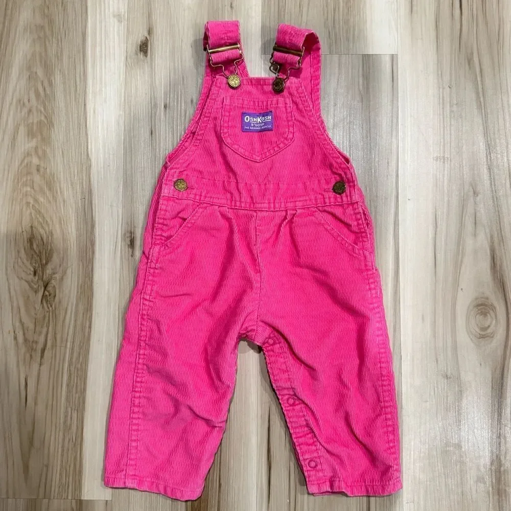 Oshkosh B’Gosh Pink Vintage 90’s Overalls Baby Girl 18 Months