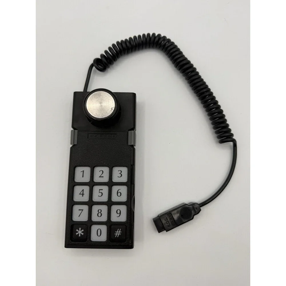 Vintage Coleco Black Wired Keypad Dial Controller Console Accessory TESTED