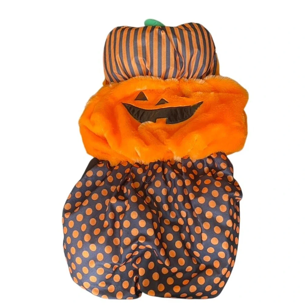 Orange Black Pumpkin‎ Jack-o-lantern Dog Costume Halloween Pet Outfit Medium