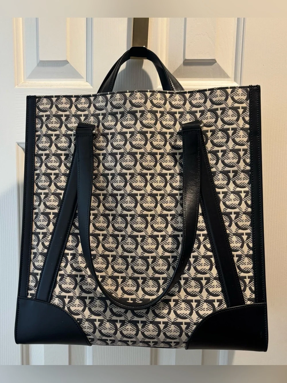 $3000. Salvatore Ferragamo Men’s/Unisex Monogram Tote Bag. Auth. Mint Condition!