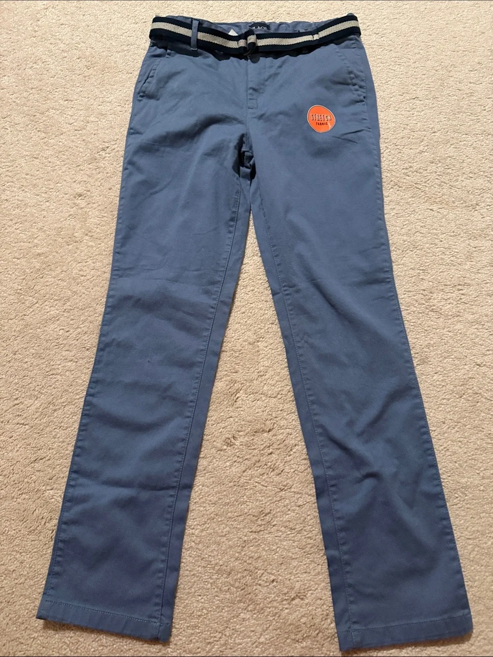 The Children's Place Navy Blue Chino Pants with Striped Belt
