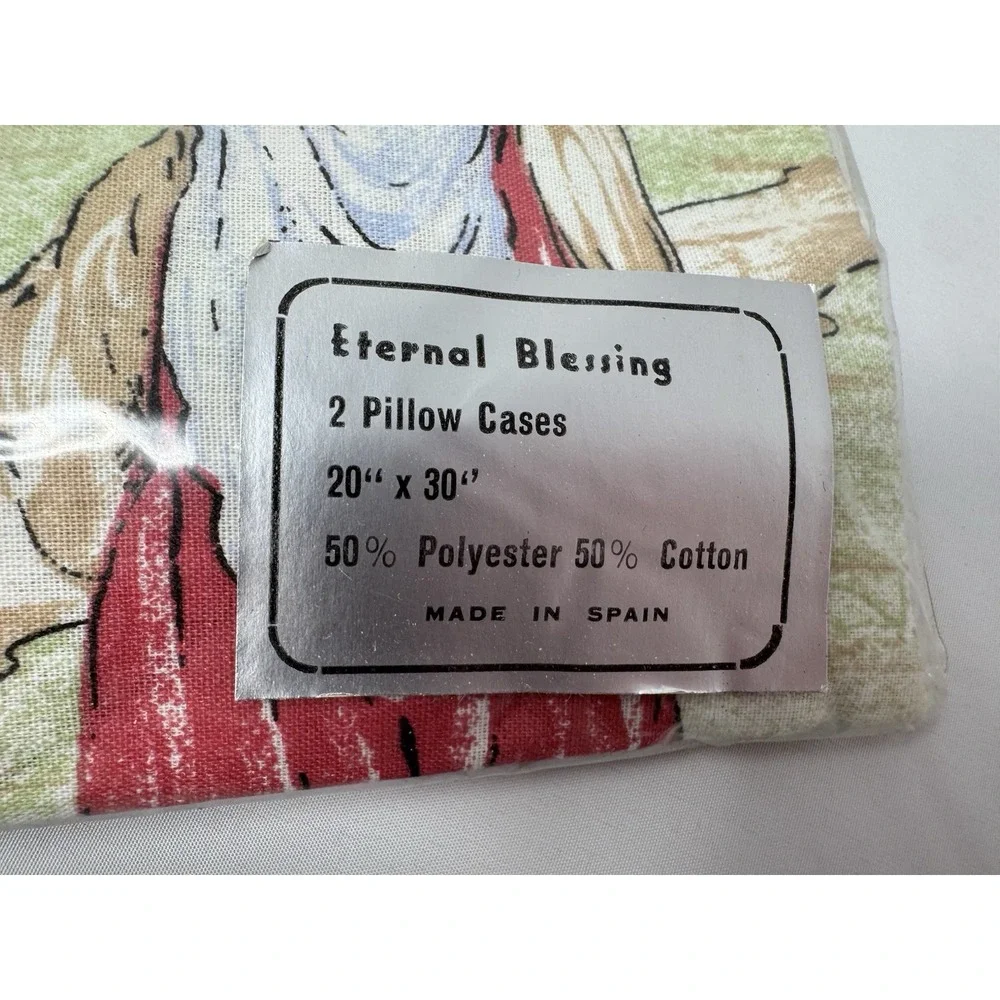 Vintage Eternal Blessing NWT 20x30 Pillowcases Religious Christian‎