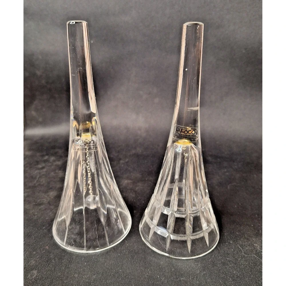 Pair of Enesco Genuine Lead Crystal Bells (two slightly different types).