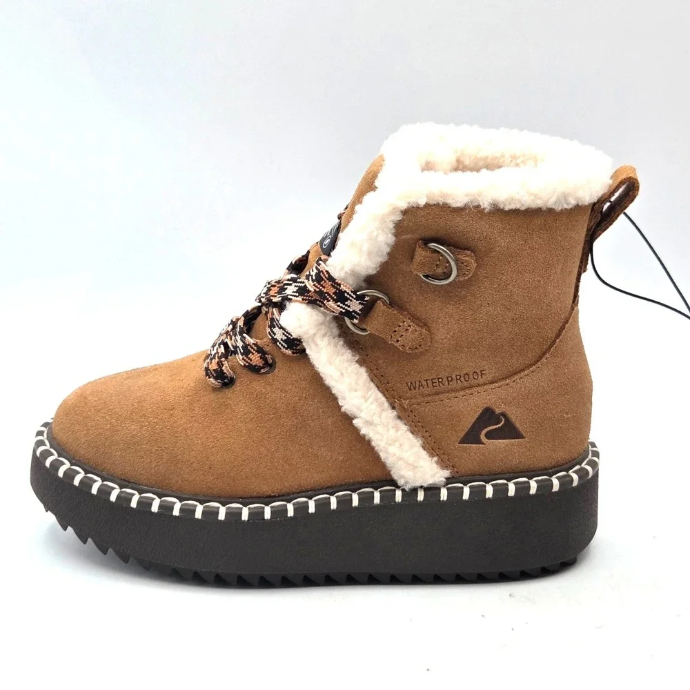 OZARK TRAIL LITTLE GIRLS‎ SUEDE SNOW BOOTS, SZ 1, 3M THINSULATE, WATERPROOF NWT