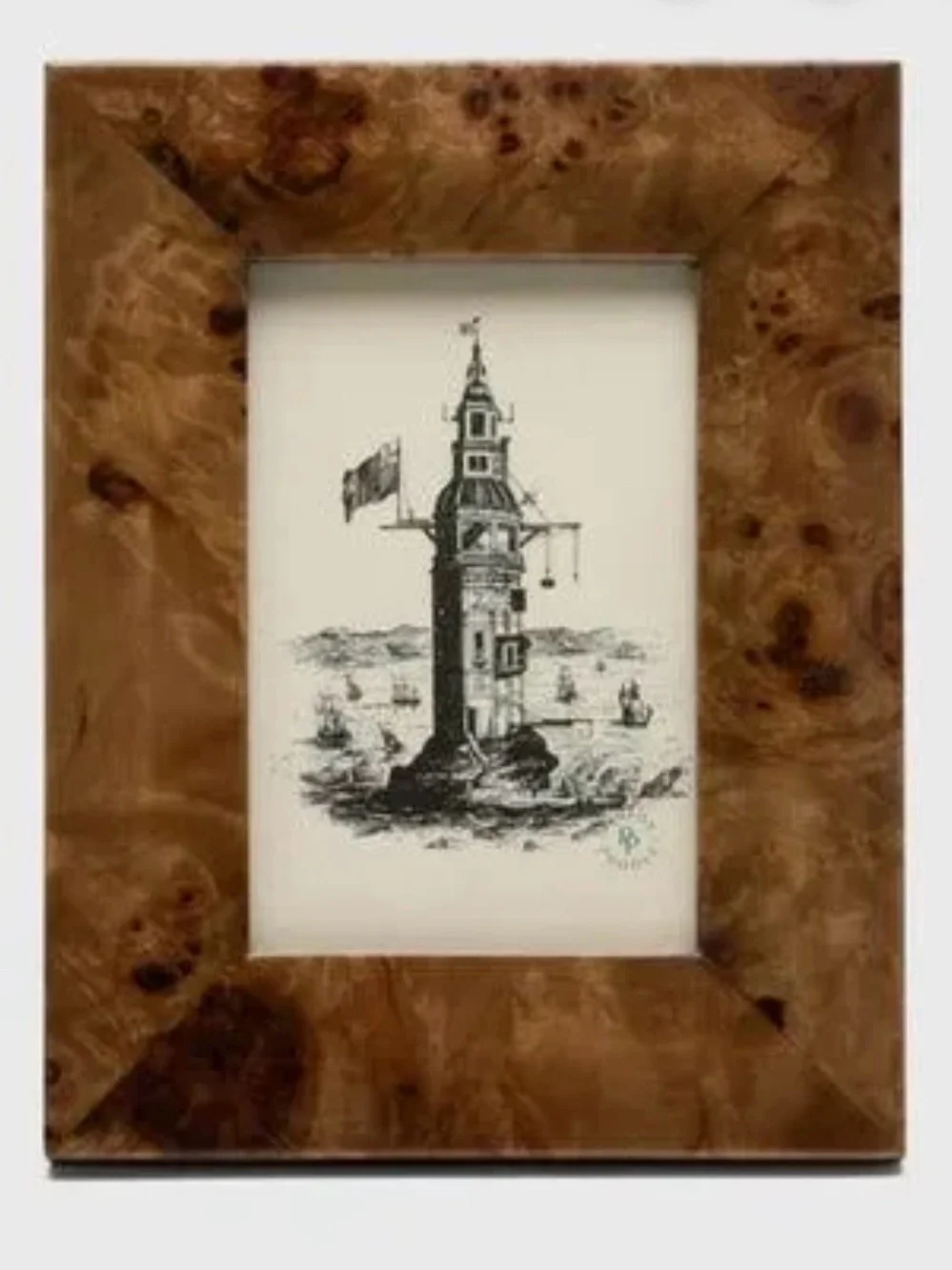Pigeon & Poodle Narvik Burl Wood Dark Brown Photo Frame Tabletop 4x6