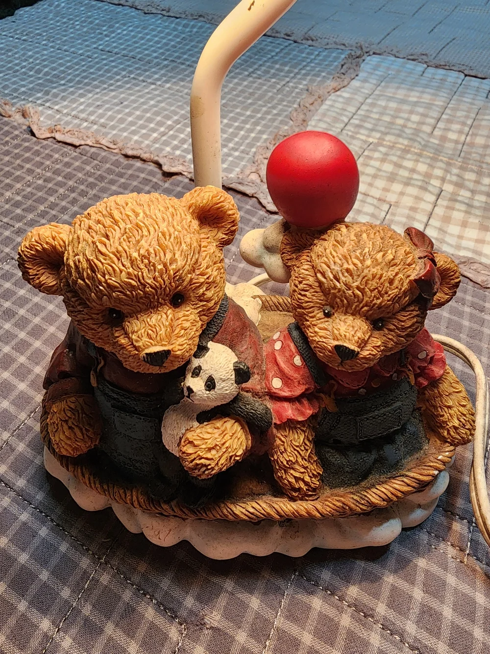 Bear Figurine Table Lamp in Beige and Brown