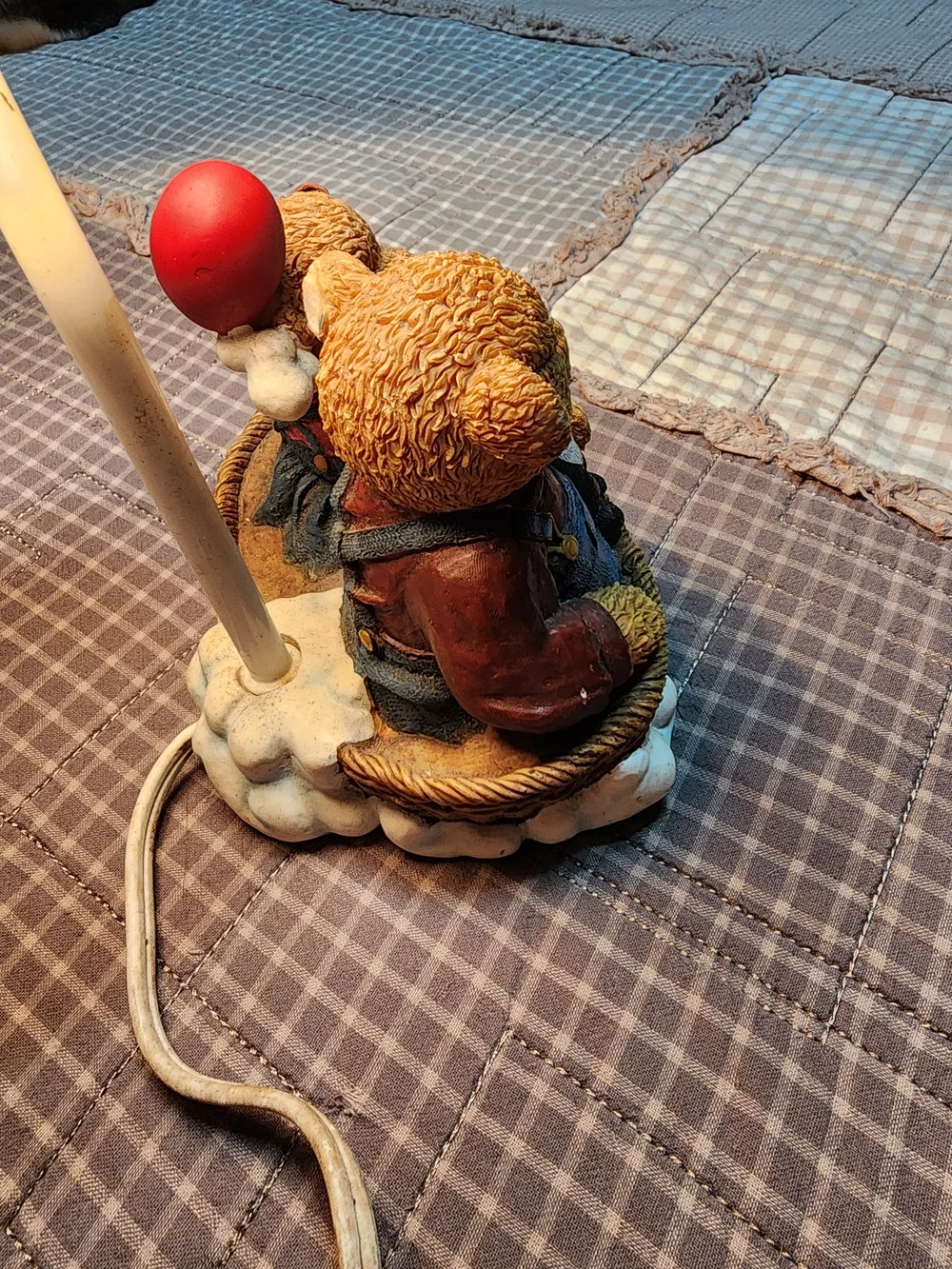 Bear Figurine Table Lamp in Beige and Brown