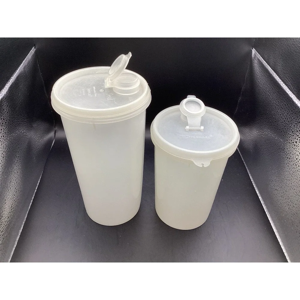 Vtg‎ Tupperware Millionaire Line 2-Lidded Containers w/ Pour Spouts- 4 & 5 Cups