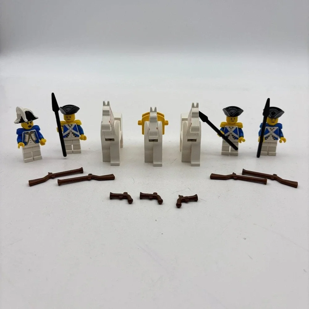 LEGO Pirates Imperial Soldiers Minifigure Horse Lot x5 Vintage Muskets Spears