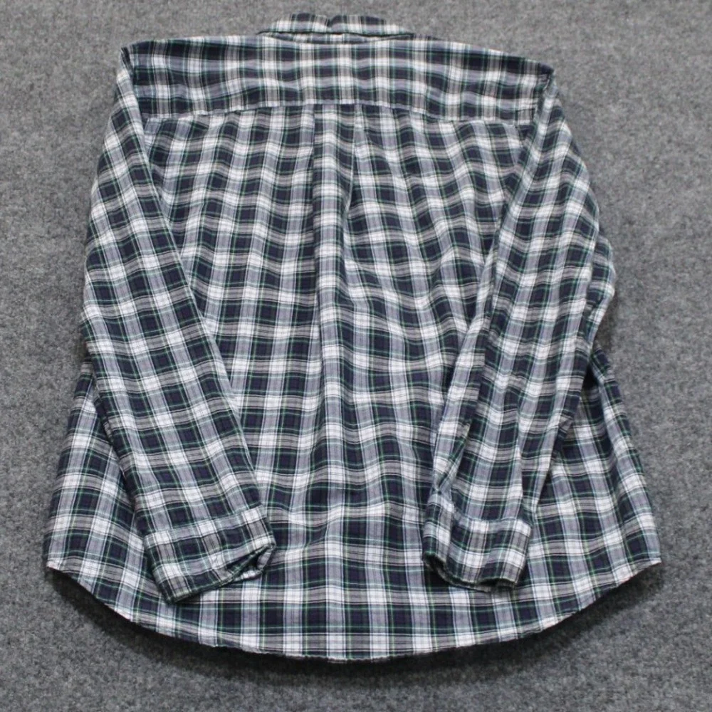 Ralph Lauren‎ Kids Plaid Button Down Shirt L/S Green Blue Size L 14-16 Cotton
