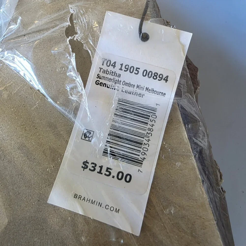 Brahmin Tabitha Melbourne Ombre Rainbow Shoulder Bag Croc Embossed Leather NWT