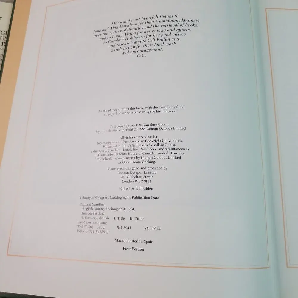 Cookbook english country
