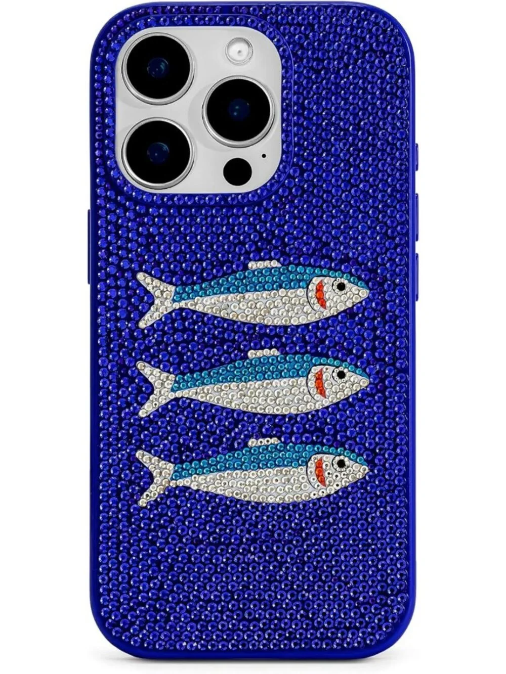 Stylish Fish Pattern Phone Case - Blue & White, Trendy Design, Durable