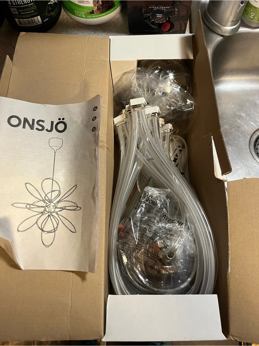 IKEA ONsJO clear 3-D flower chandelier