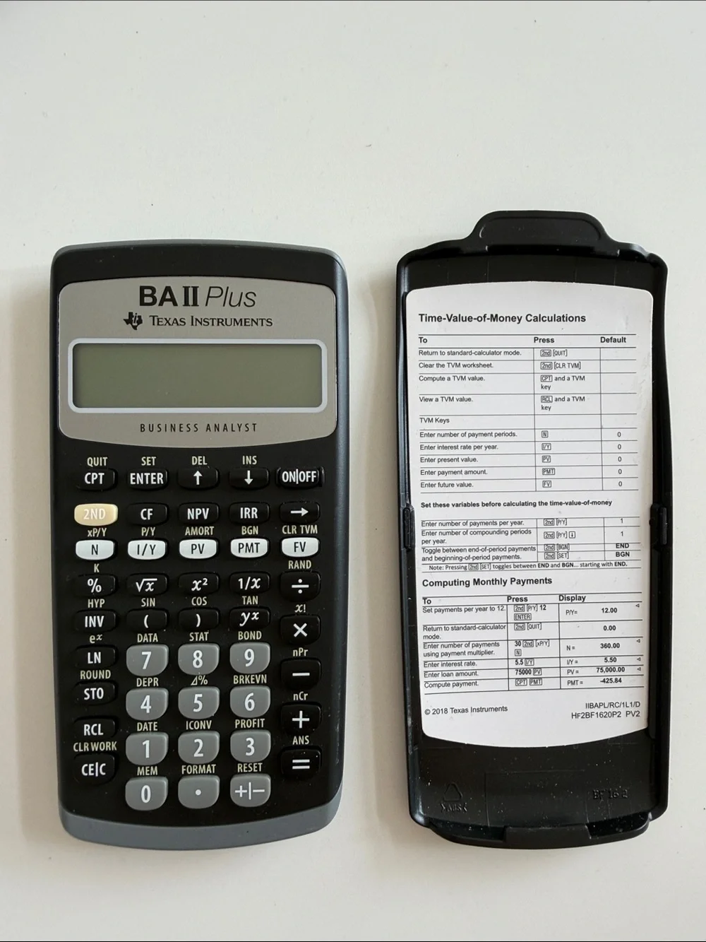 Texas Instruments BA II Plus Financial Calculator - Black