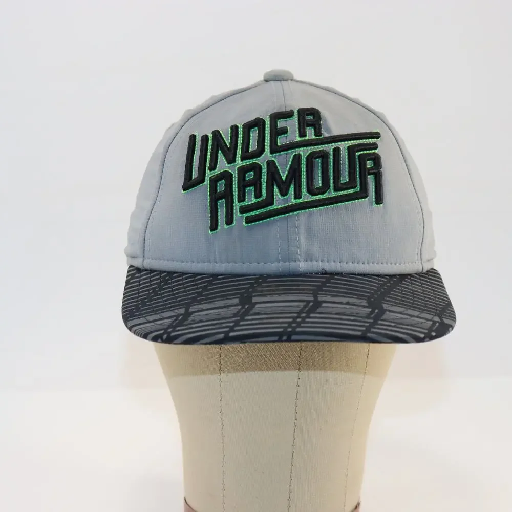Under‎ Armour Youth S/M Gray Cap with Neon Green Logo & Pattern Brim