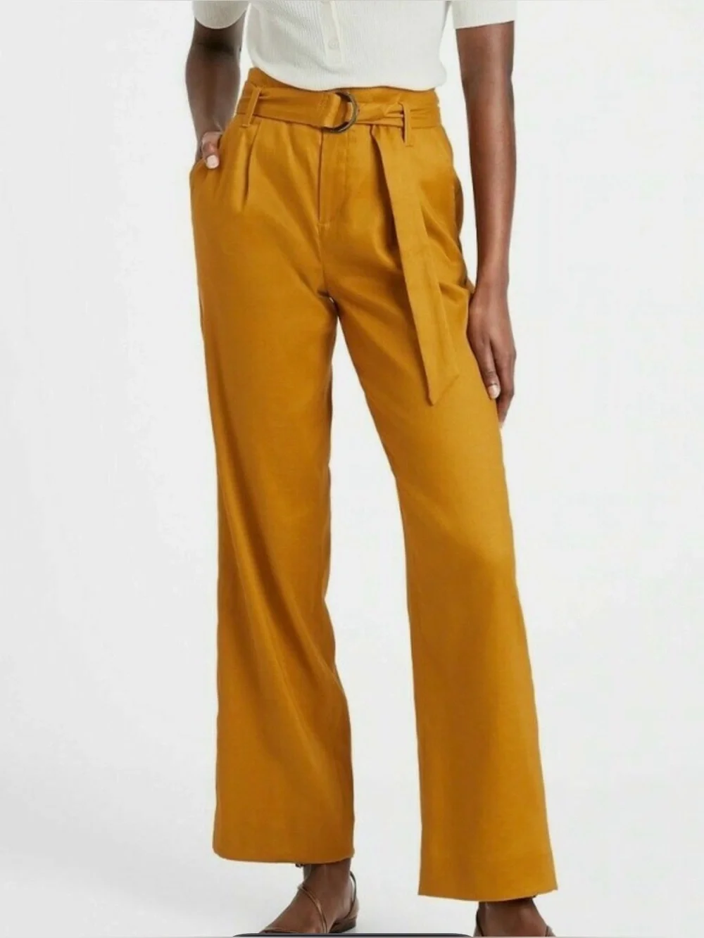NWT Banana Republic linen blend belted trouser