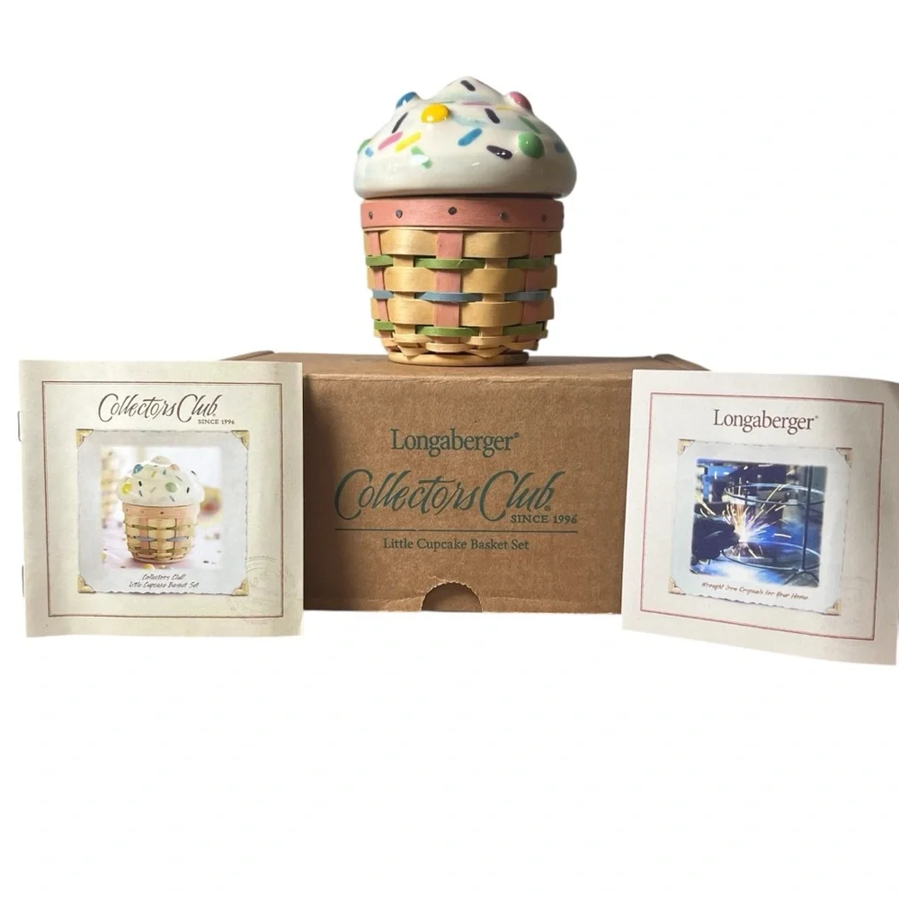 Longaberger Collectors Club Little Cupcake‎ Basket Set 2006 NIB 10th anniversary