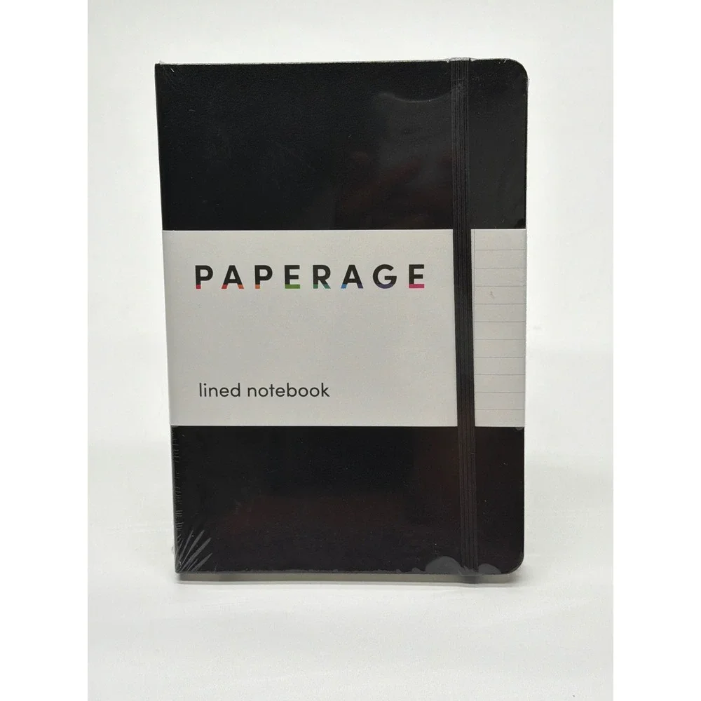 Paperage Lined Notebook Black Hardcover Journal 160 Pages 100gsm‎ 5.7x8in 89001