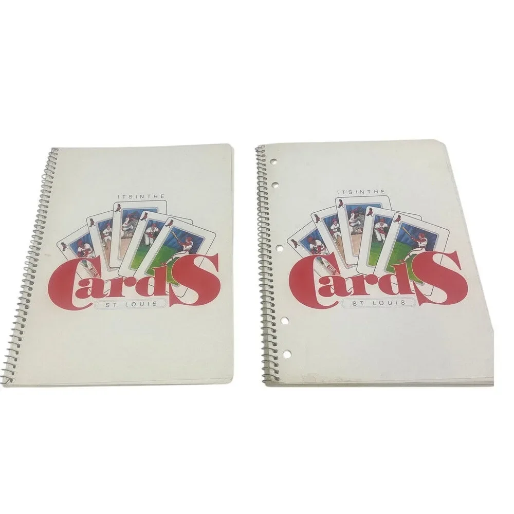 2 Vintage St Louis Baseball Cardinals Spiral Bound Wide Rule Lined Notebooks