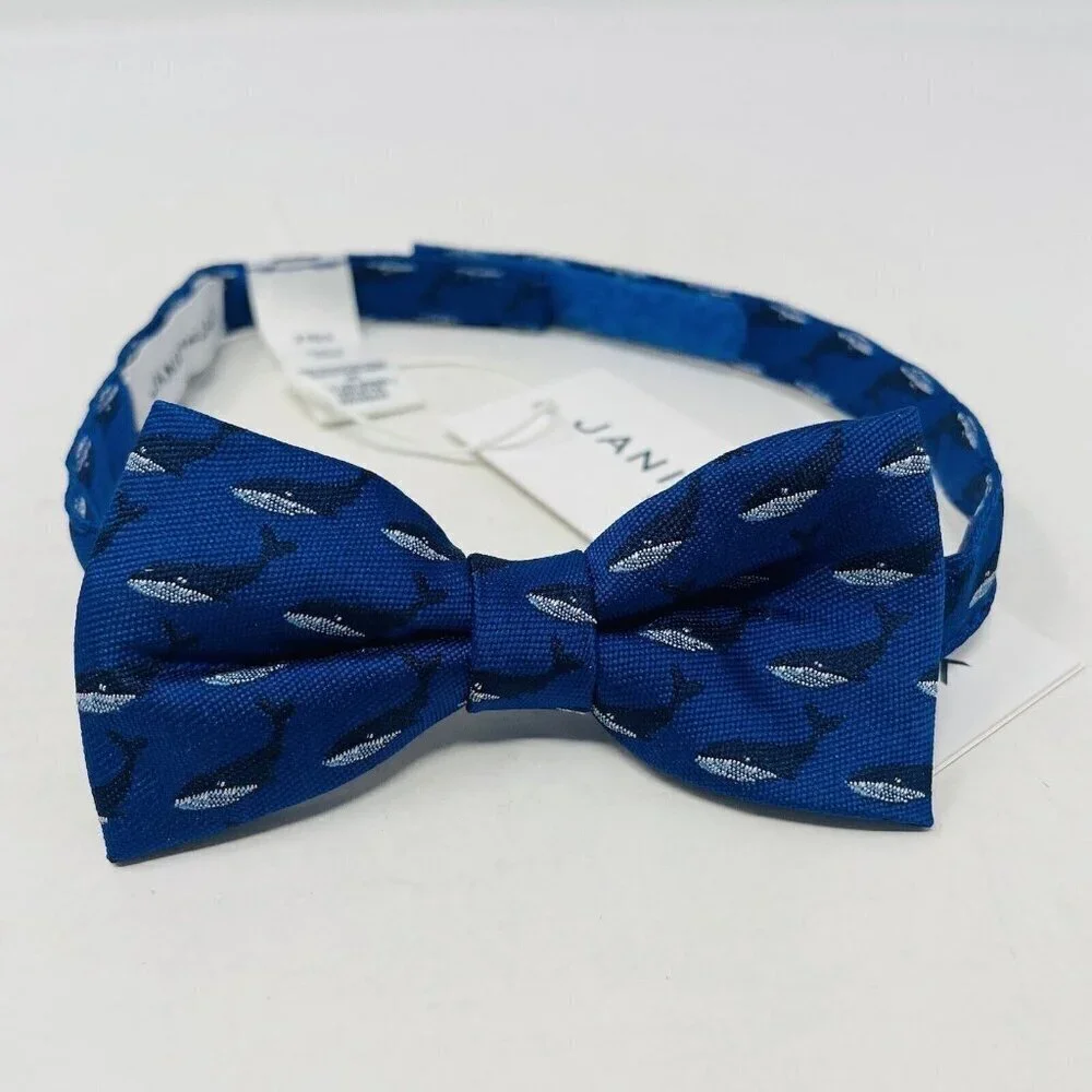 Janie and Jack Youth Boys Size 2-5‎ Years Adjustable Whale Print Bowtie in Blue