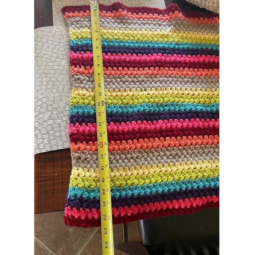 vintage handmade crochet afghan stitched baby blanket
