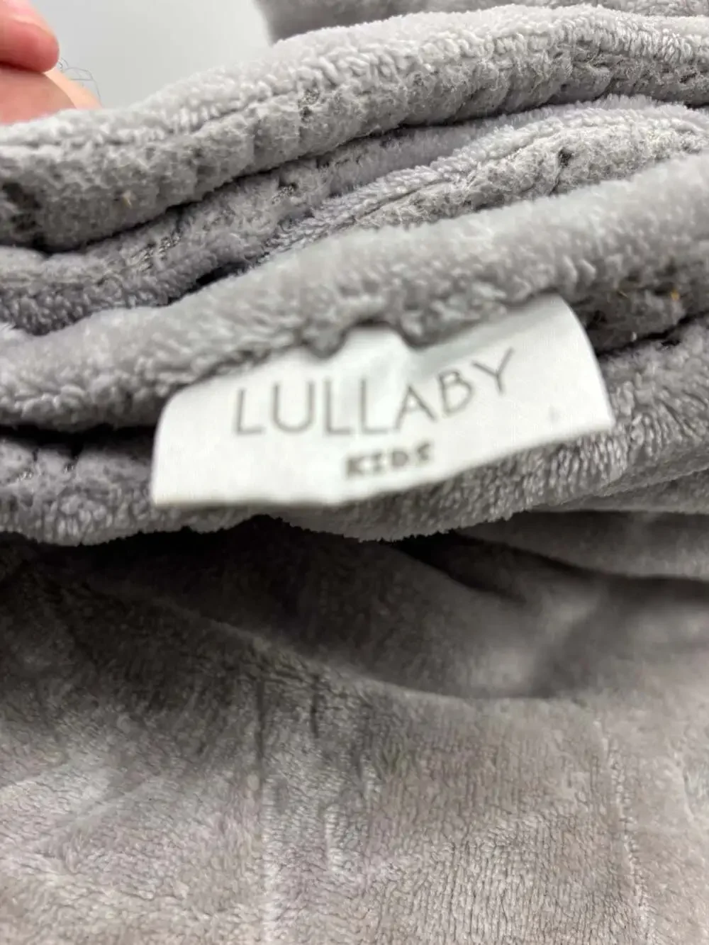 Lullaby Kids Gray Embossed Plush Baby Blanket
