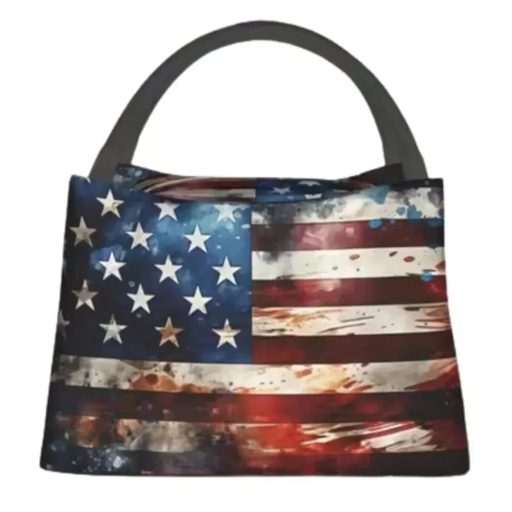 Old Glory Stars & Stripes Insulated Lunch Bag – Reusable Cooler Tote