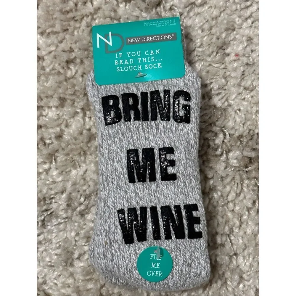 NEW WITH TAGS New Directions If You Can Read This Wine Socks‎ size 9-11