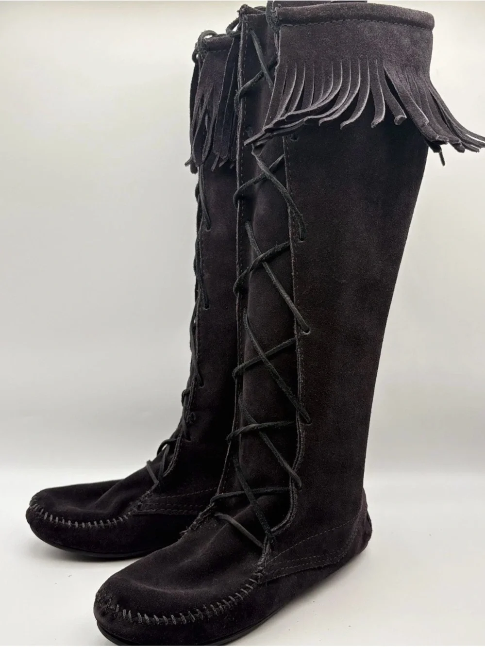 Minnetonka tall suede