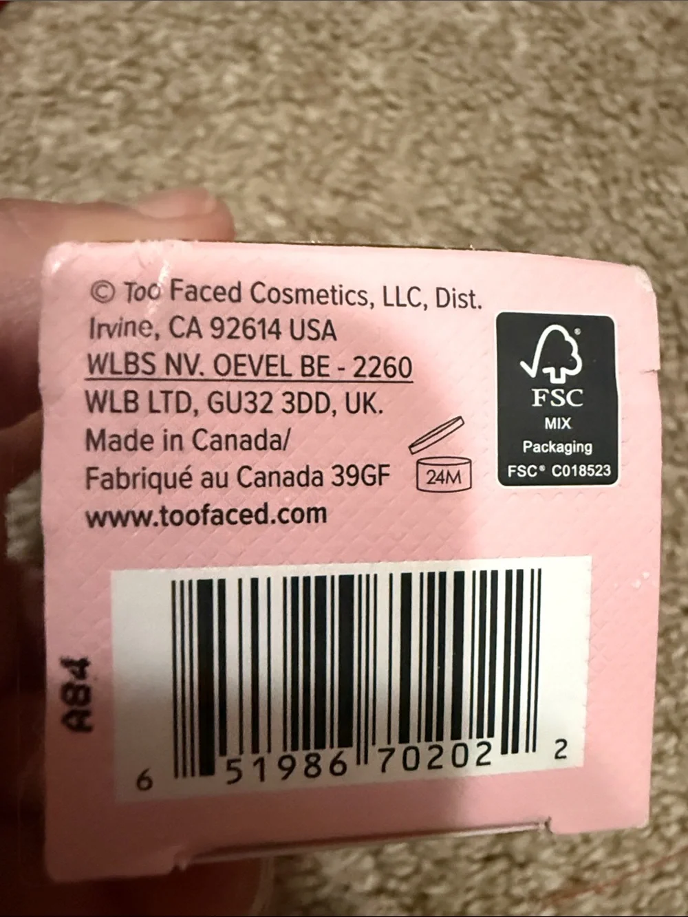 Too Faced oil free