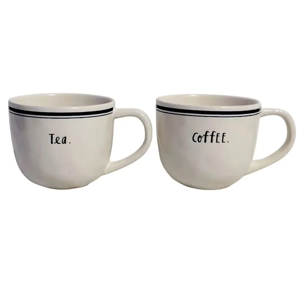 Rae Dunn By Magenta Artisan Blue Line Collection Tea & Coffee