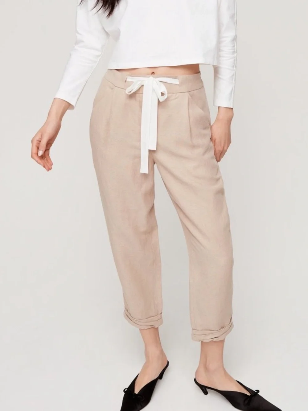 Aritzia Wilfred Allant Cropped Linen Pant Size 2
