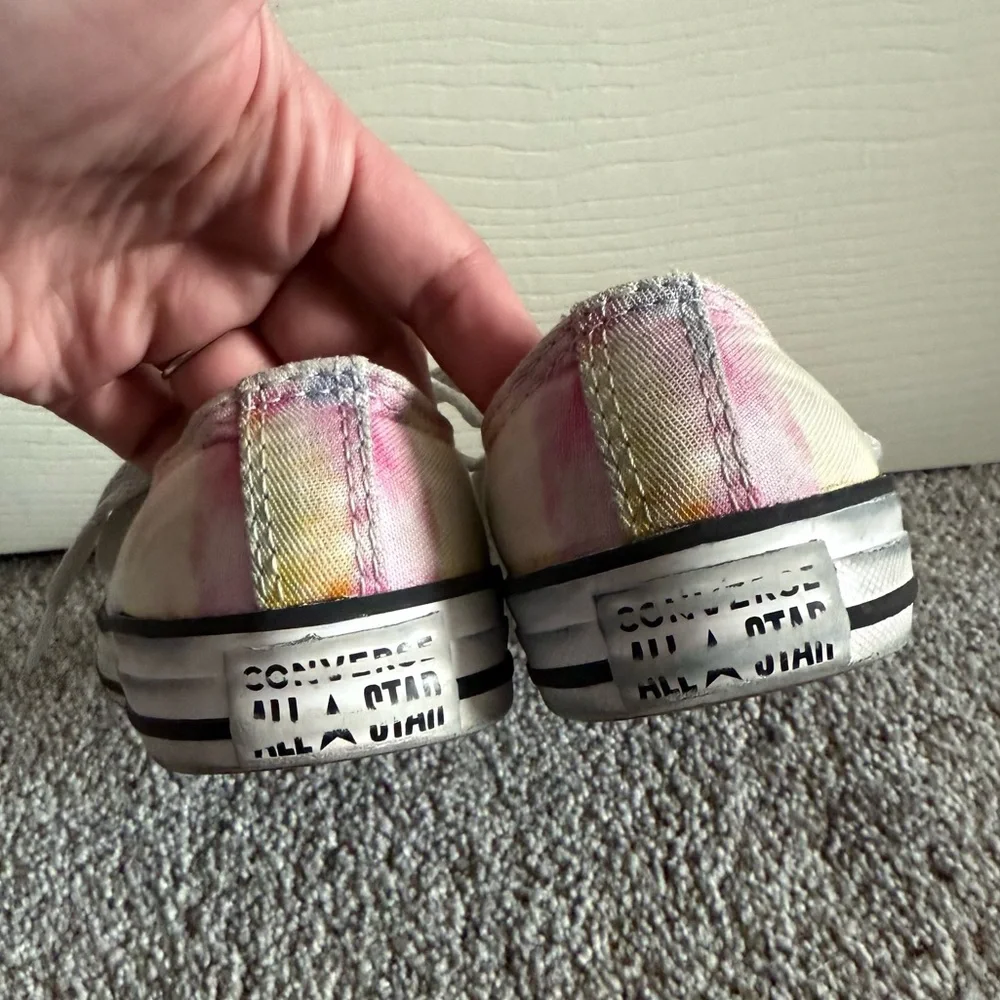 🍓 Converse All Star Pastel Rainbow Tie Dye Low Top Sneakers Girls Kids Size 1