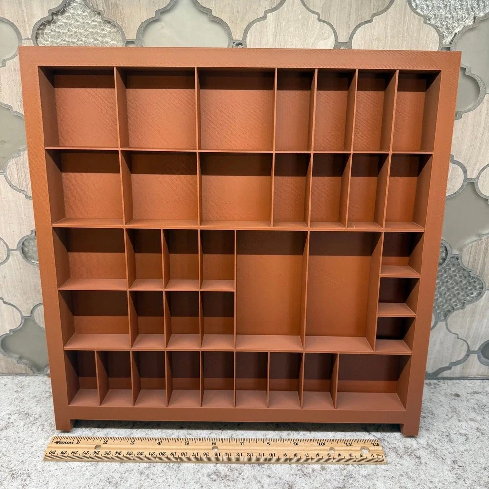 Trinket Shelf Tray Display 1:12 Brown Miniatures Dollhouse Minis 13.5