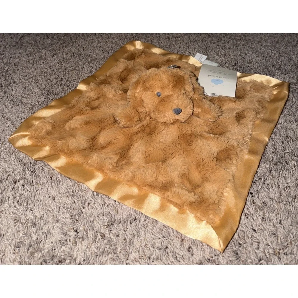 Cloud‎ Island Brown Puppy Dog Security Blanket Lovey Satin Trim Fuzzy Plush New